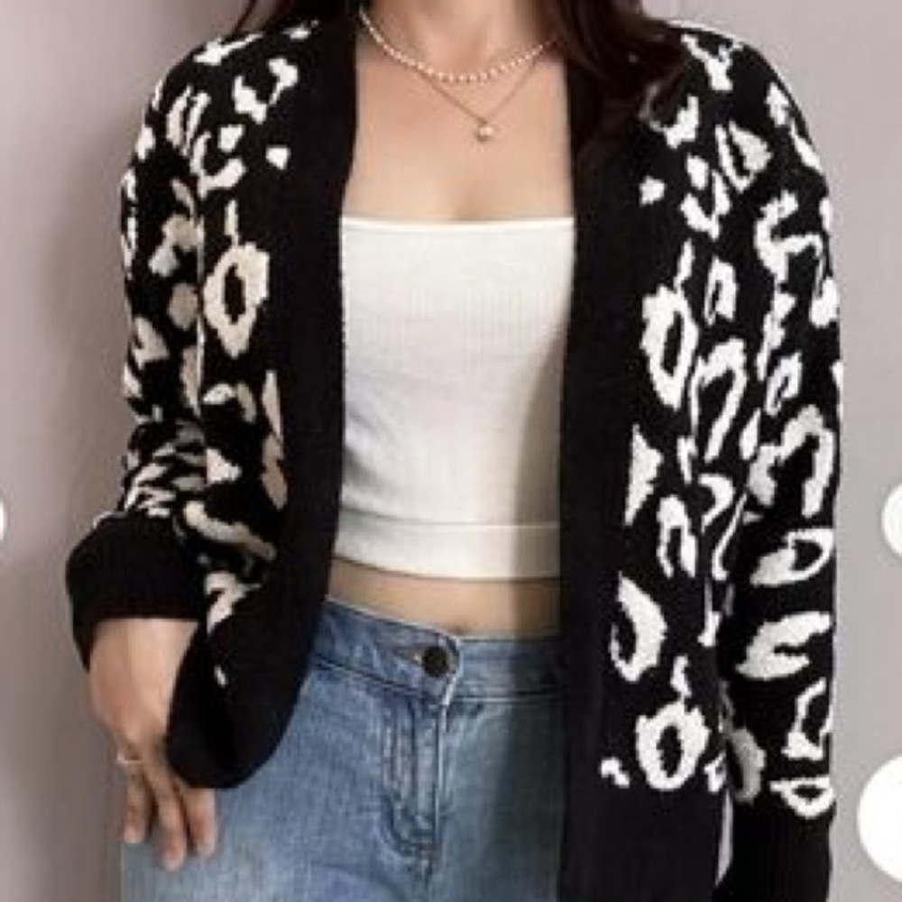 Express Animal Cardigan Sweater Size M